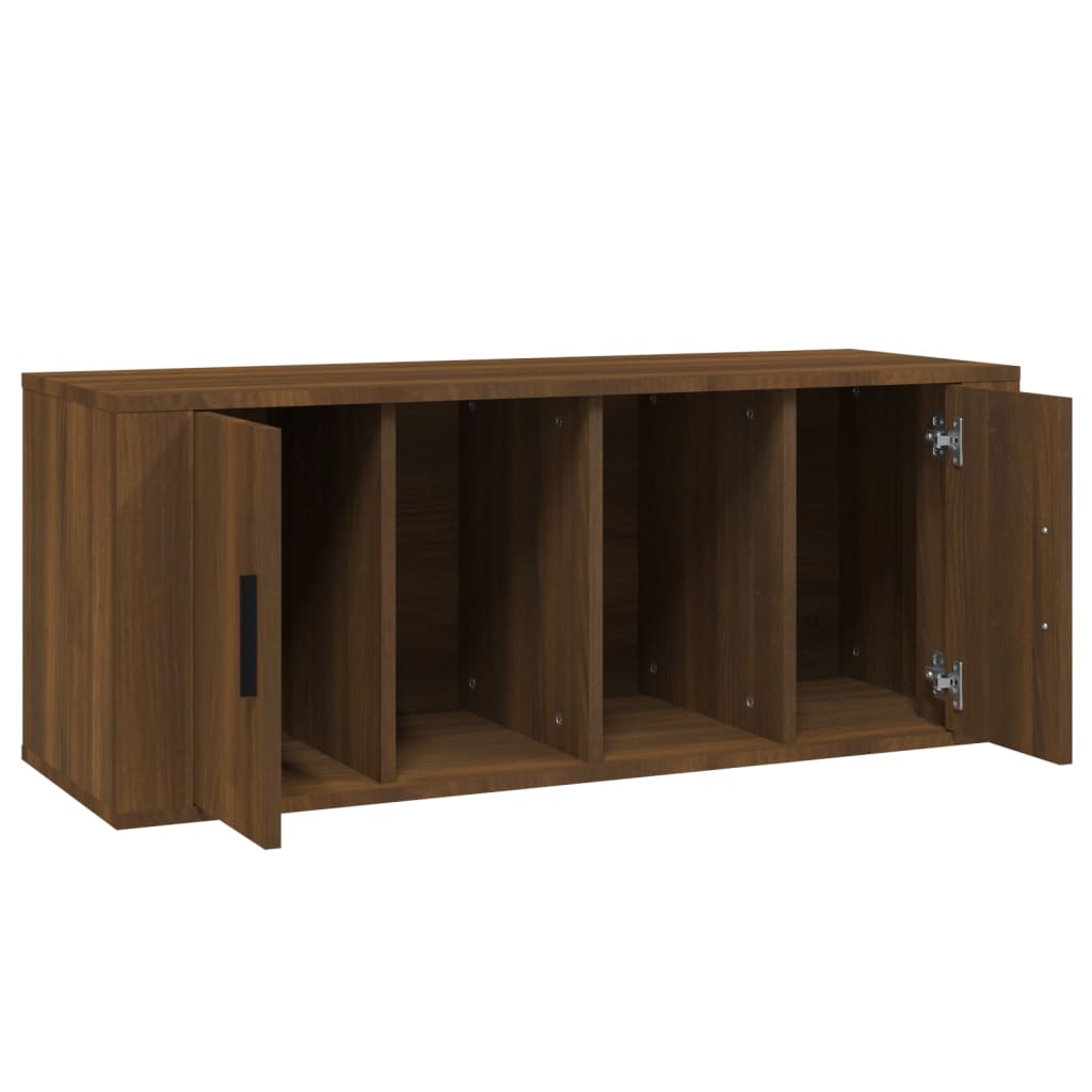 Tv-meubel 100x35x40 cm bewerkt hout eikenkleurig