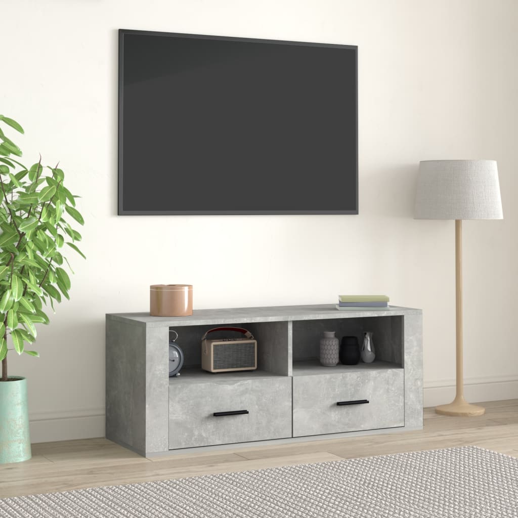 Tv-meubel 100x35x40 cm bewerkt hout bruin eikenkleur