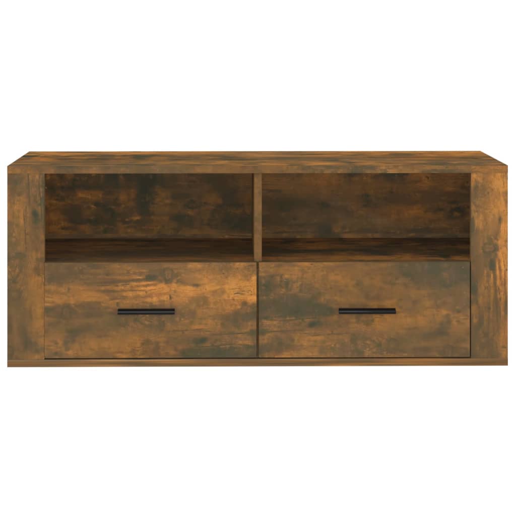 Tv-meubel 100x35x40 cm bewerkt hout bruin eikenkleur