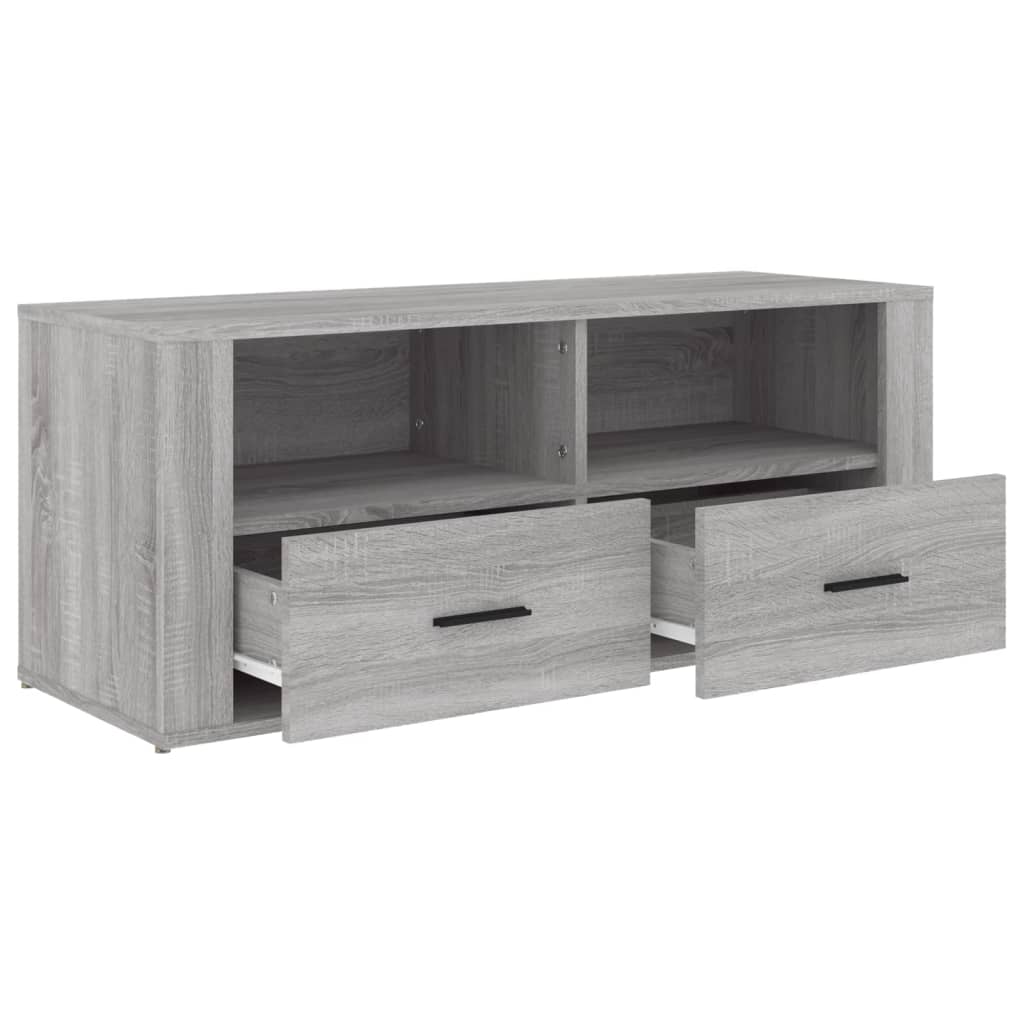 Tv-meubel 100x35x40 cm bewerkt hout bruin eikenkleur