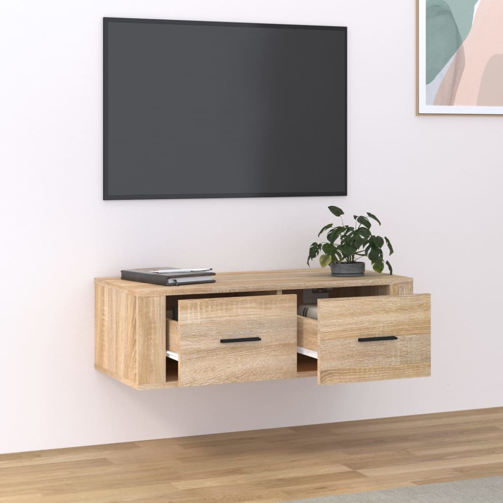 Tv-hangmeubel 80x36x25 cm bewerkt hout