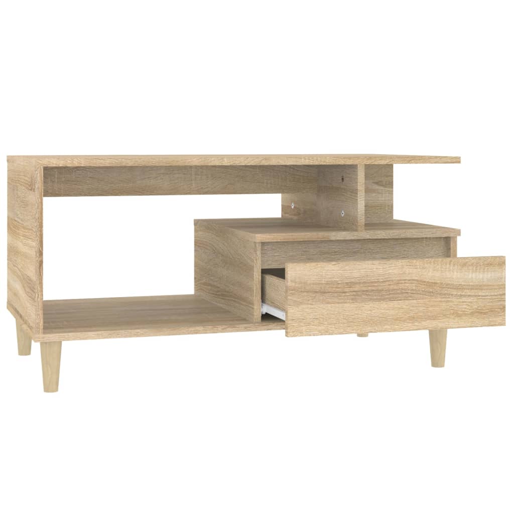 Salontafel 90x49x45 cm bewerkt hout bruineiken