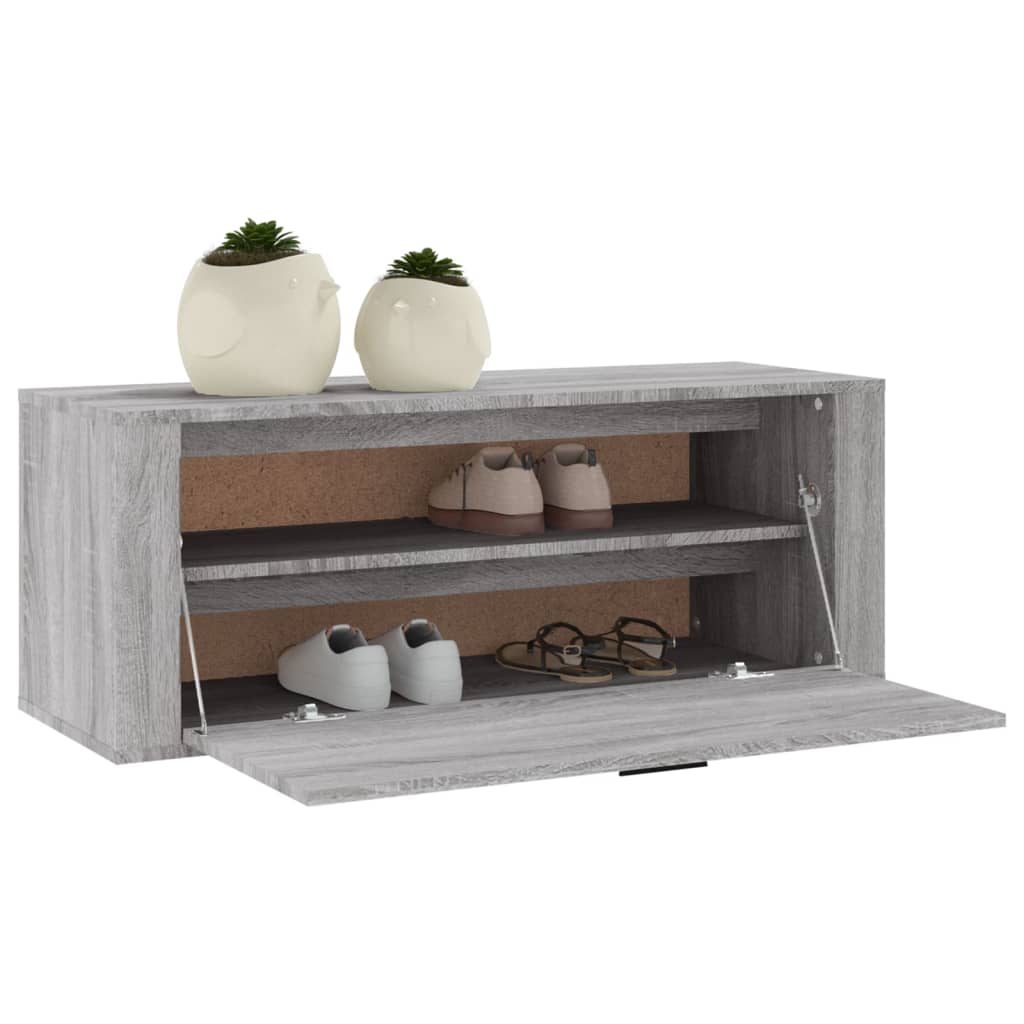 Wandschoenenkast 100x35x38 cm bewerkt hout