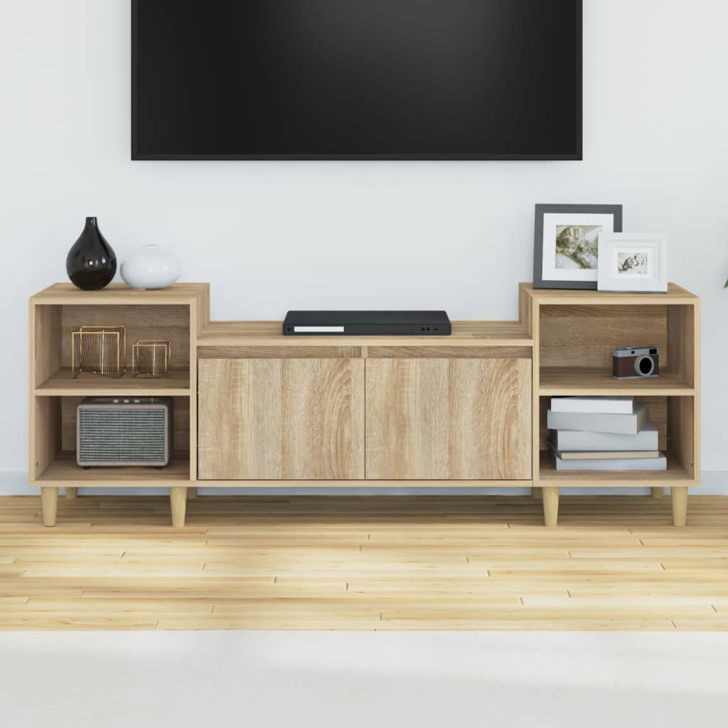 Tv-meubel 160x35x55 cm bewerkt hout eikenkleurig