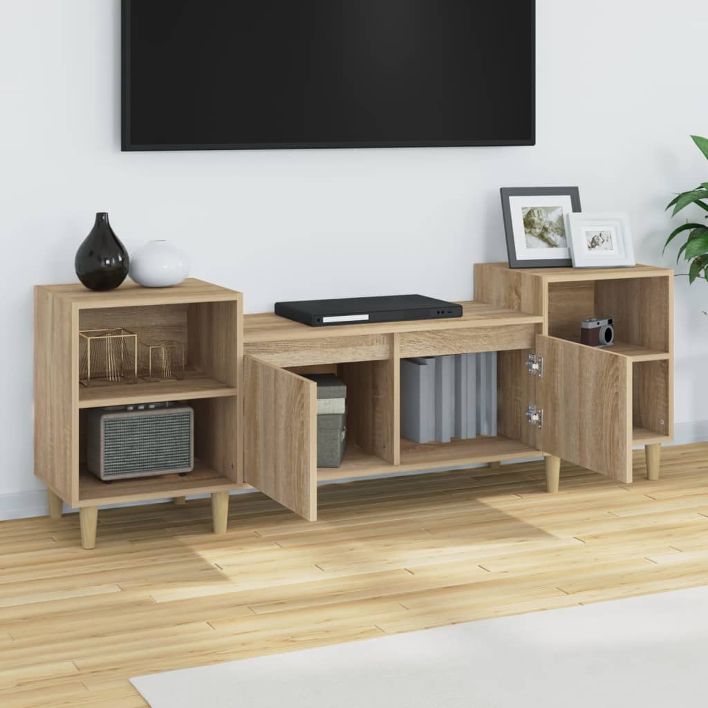 Tv-meubel 160x35x55 cm bewerkt hout eikenkleurig