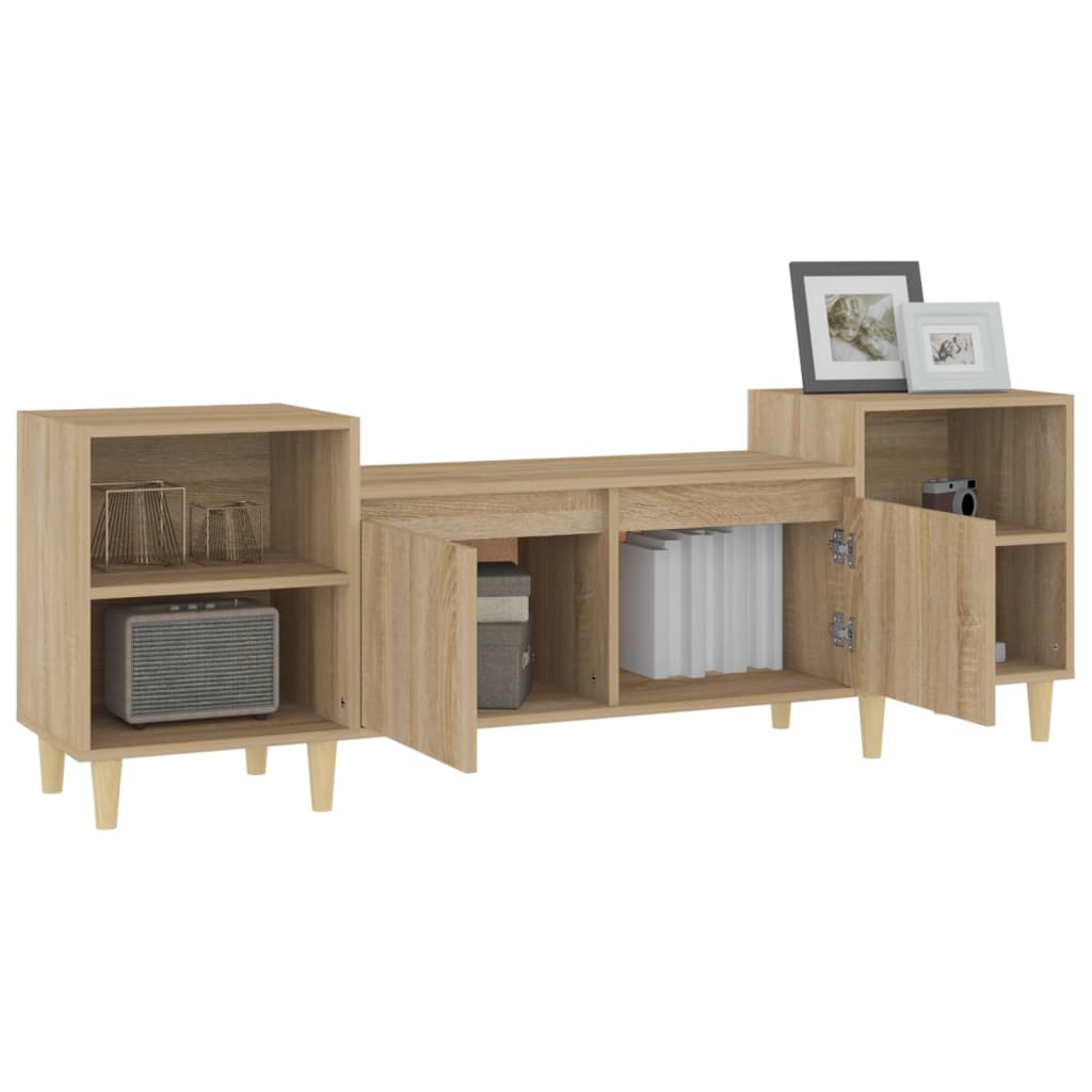 Tv-meubel 160x35x55 cm bewerkt hout eikenkleurig