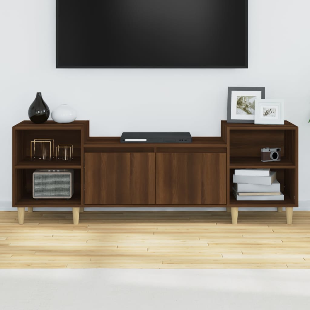 Tv-meubel 160x35x55 cm bewerkt hout eikenkleurig