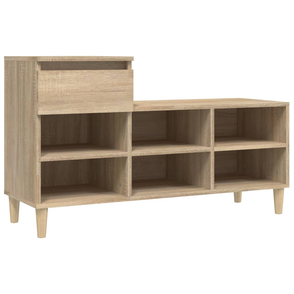 Schoenenkast 102x36x60 cm bewerkt hout bruin eikenkleur