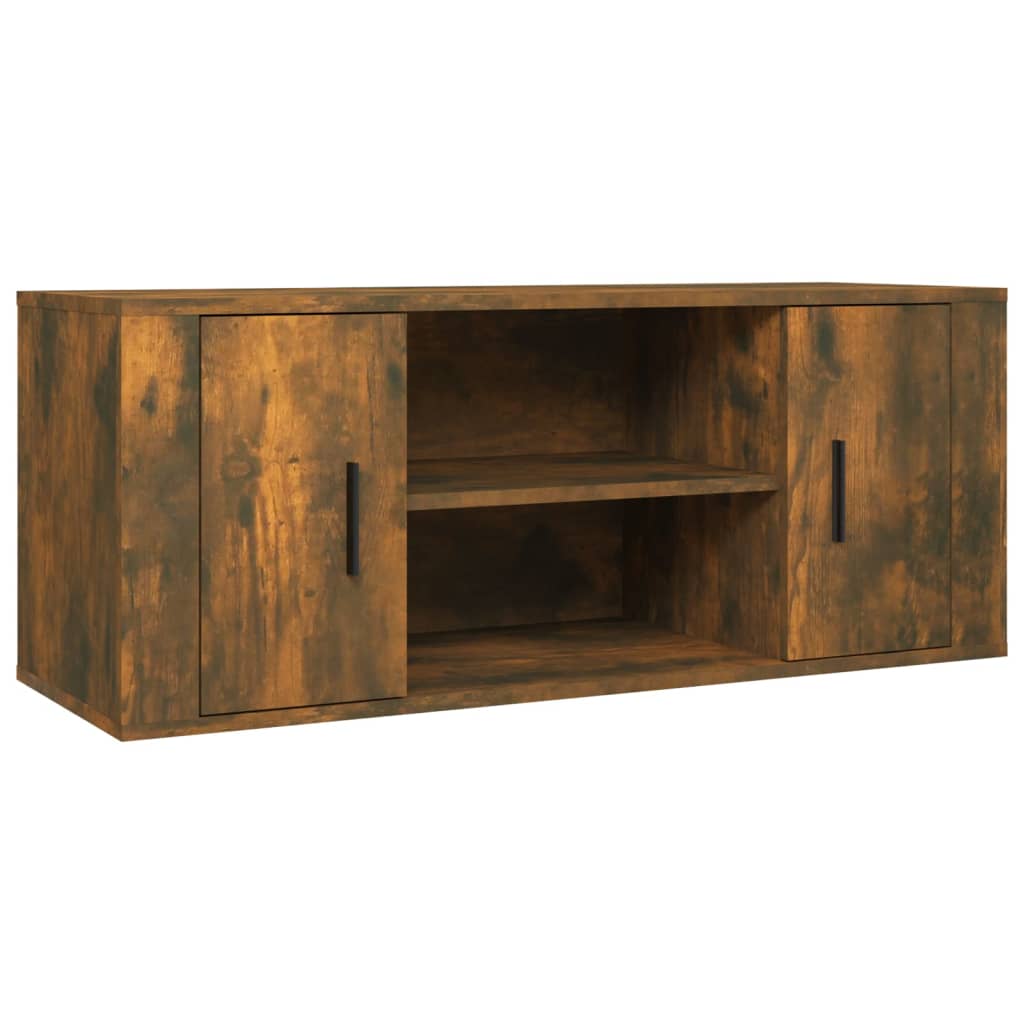 Tv-meubel 100x35x40 cm bewerkt hout eikenkleurig