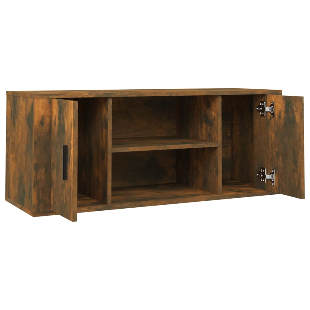 Tv-meubel 100x35x40 cm bewerkt hout eikenkleurig