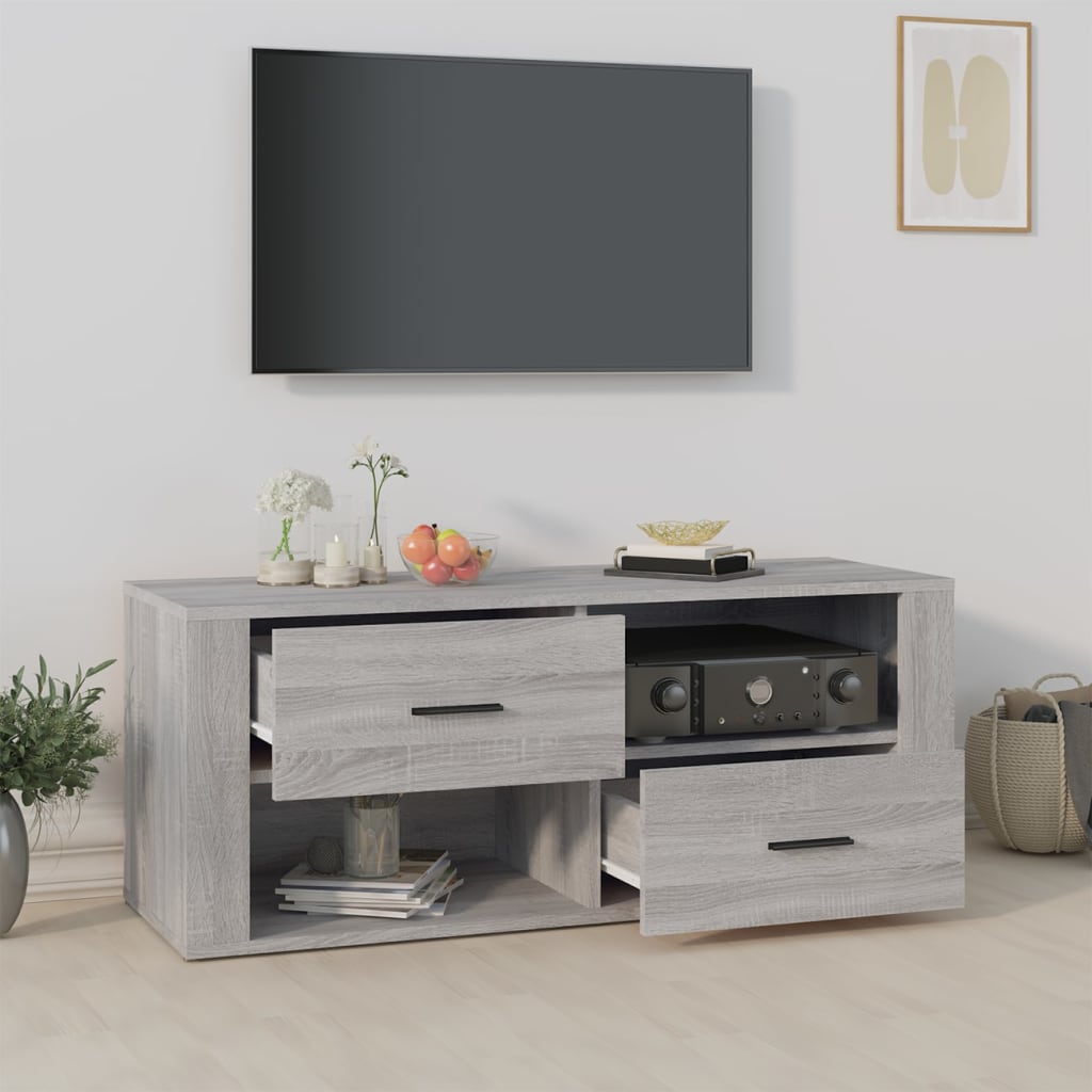 Tv-meubel 100x35x40 cm bewerkt hout