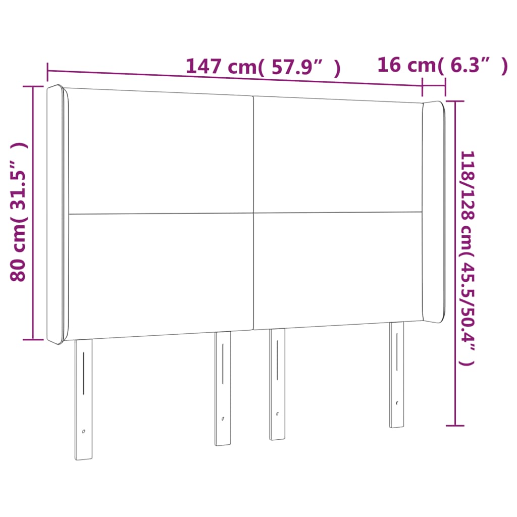 Hoofdbord LED 83x16x78/88 cm fluweel