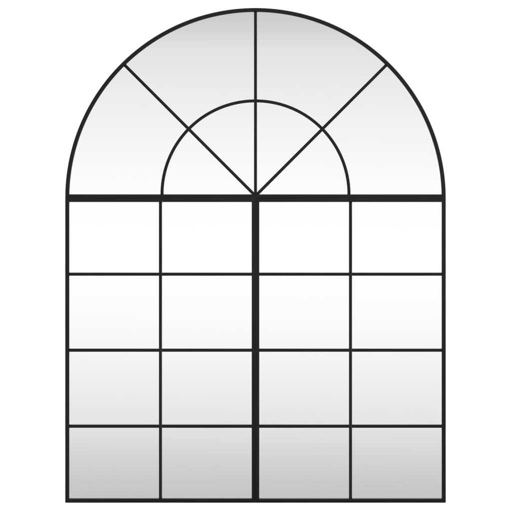 Wandspiegel boog 100x90 cm ijzer zwart