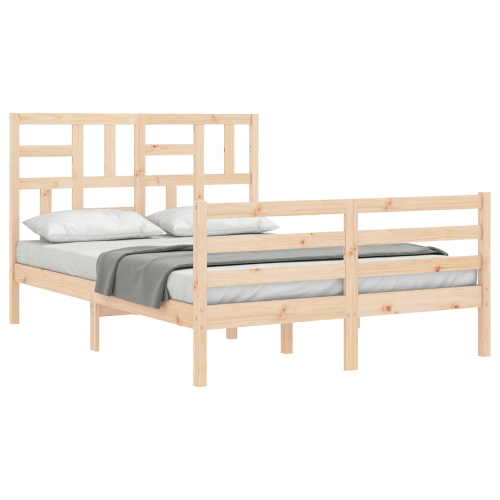 Bedframe met hoofdbord massief hout