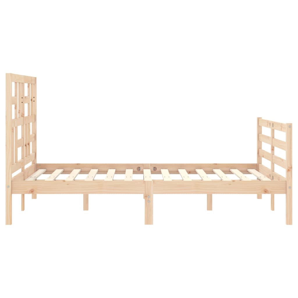 Bedframe met hoofdbord massief hout