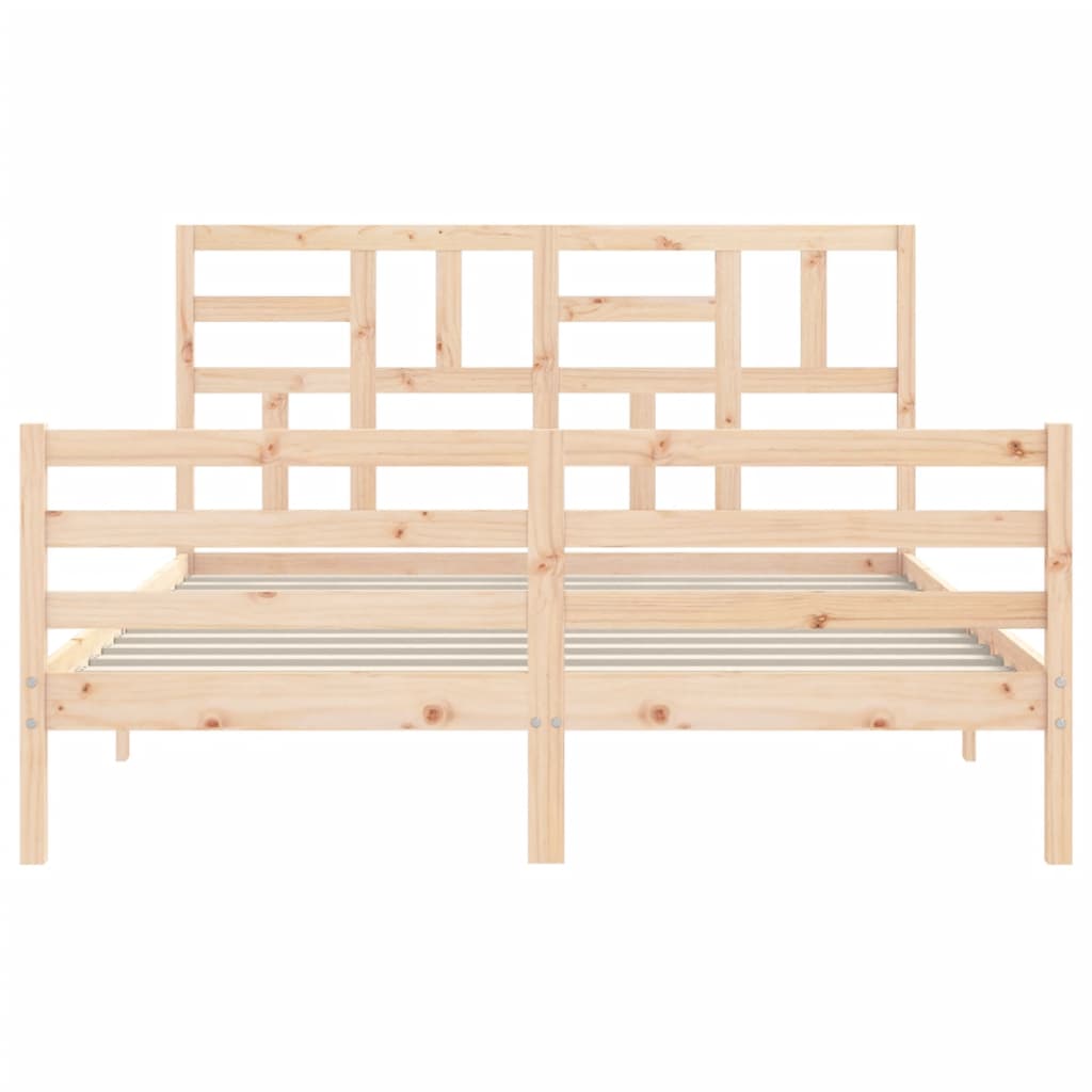 Bedframe met hoofdbord massief hout