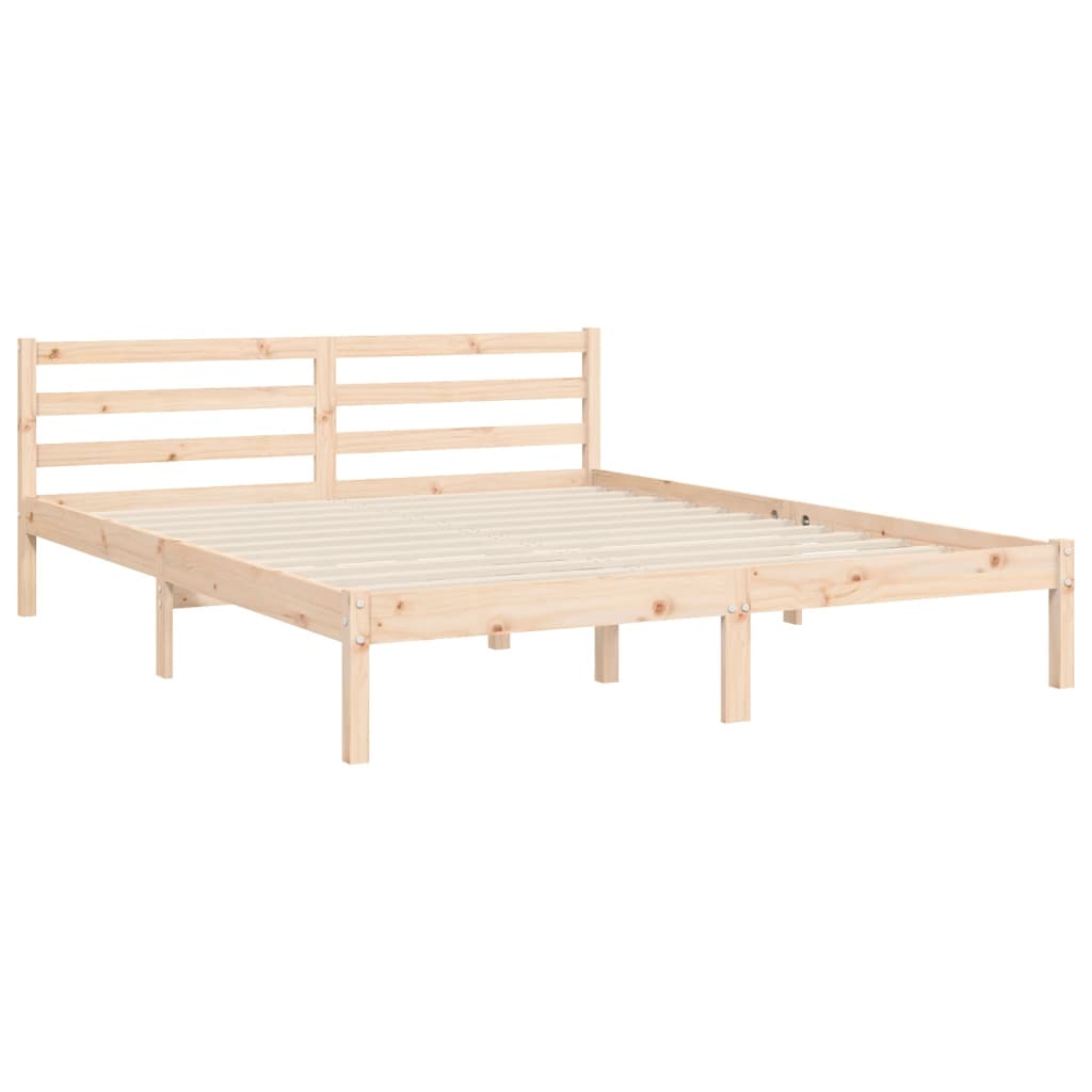 Bedframe met hoofdbord massief hout