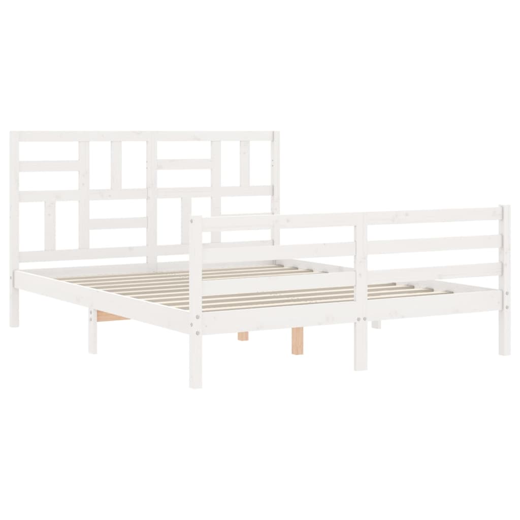 Bedframe met hoofdbord massief hout