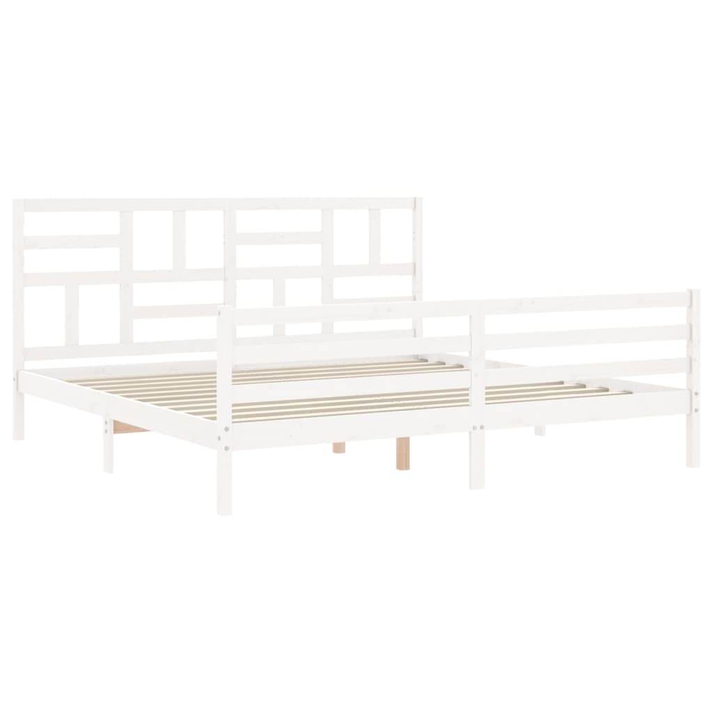 Bedframe met hoofdbord massief hout