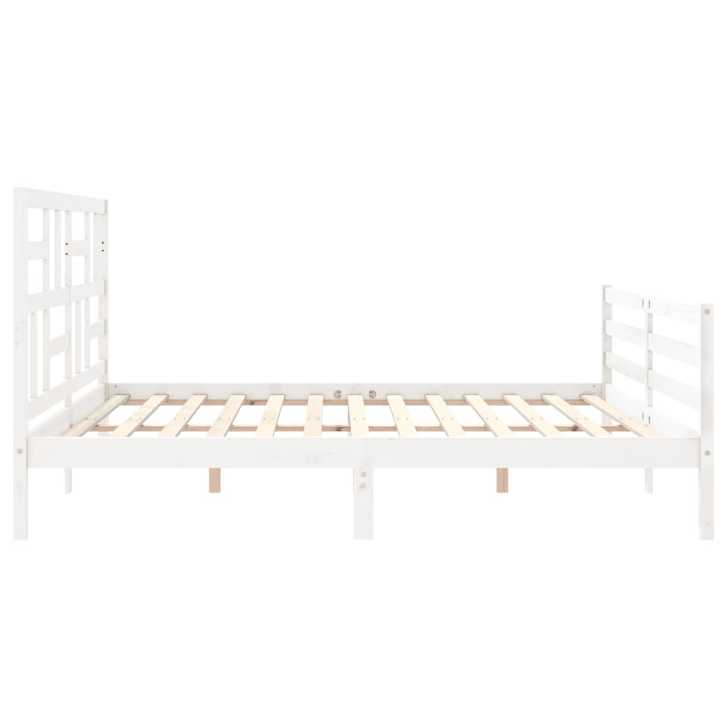 Bedframe met hoofdbord massief hout