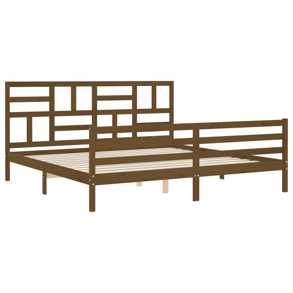 Bedframe met hoofdbord massief hout