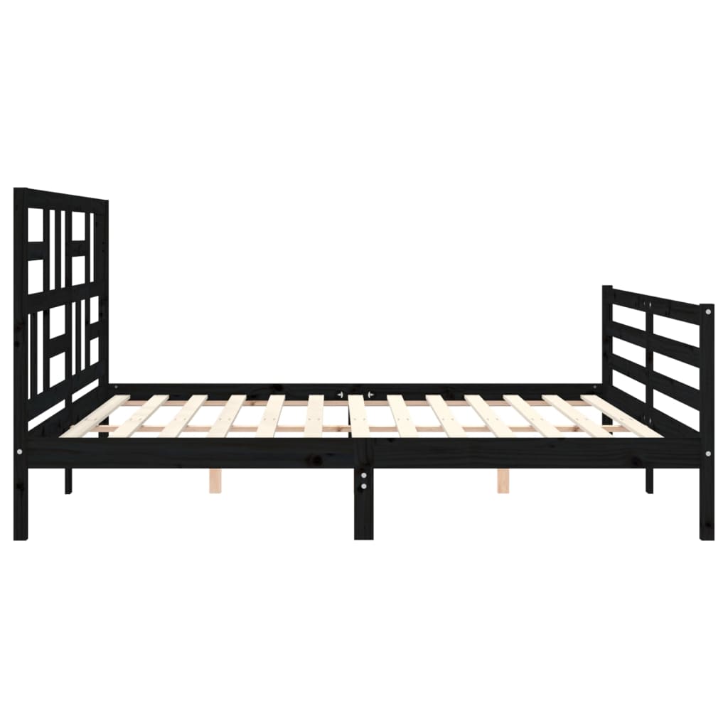 Bedframe met hoofdbord massief hout