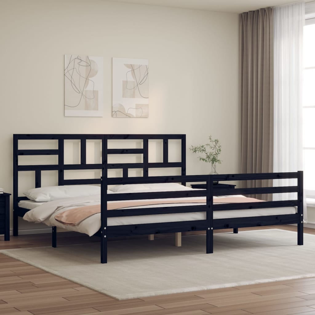 Bedframe met hoofdbord massief hout