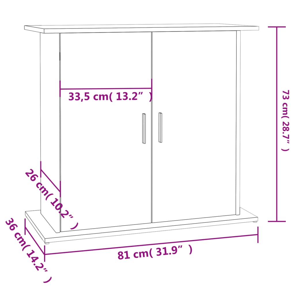 Aquariumstandaard 101x41x58 cm bewerkt hout eikenkleurig