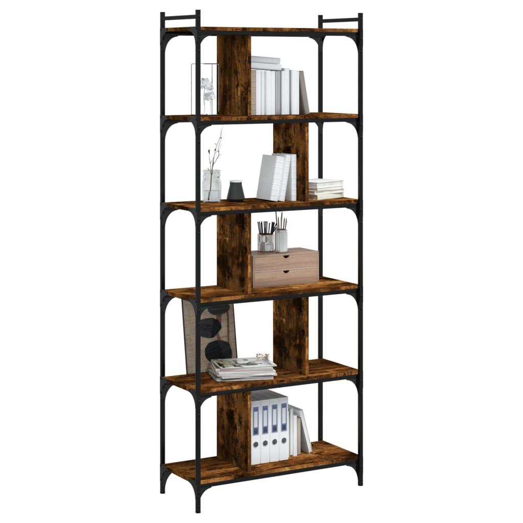 Boekenkast 5-laags 76x32x158 cm bewerkt hout