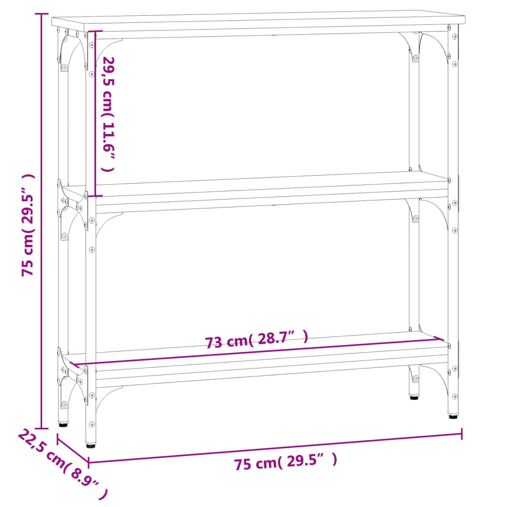 Wandtafel 75x22,5x75 cm bewerkt hout sonoma eikenkleurig