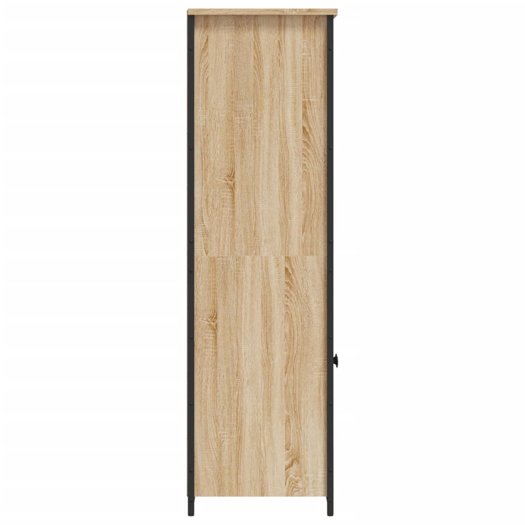 Hoge kast 62x32x103,5 cm bewerkt hout eikenkleurig