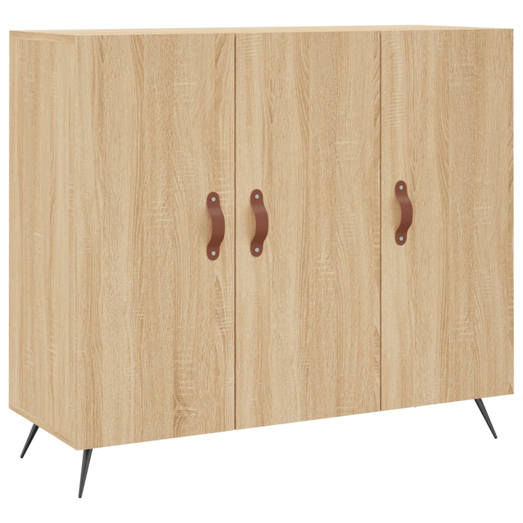 Dressoir 90x34x80 cm bewerkt hout eikenkleurig