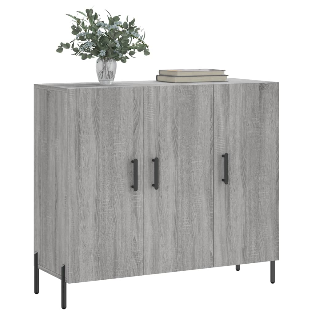 Dressoir 90x34x80 cm bewerkt hout eikenkleurig