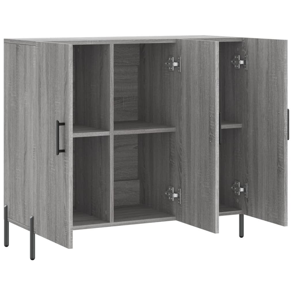 Dressoir 90x34x80 cm bewerkt hout eikenkleurig