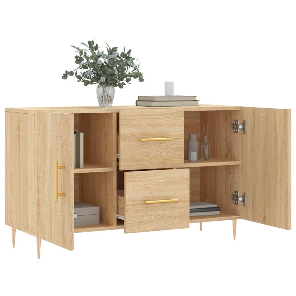 Dressoir 100x36x60 cm bewerkt hout eikenkleurig