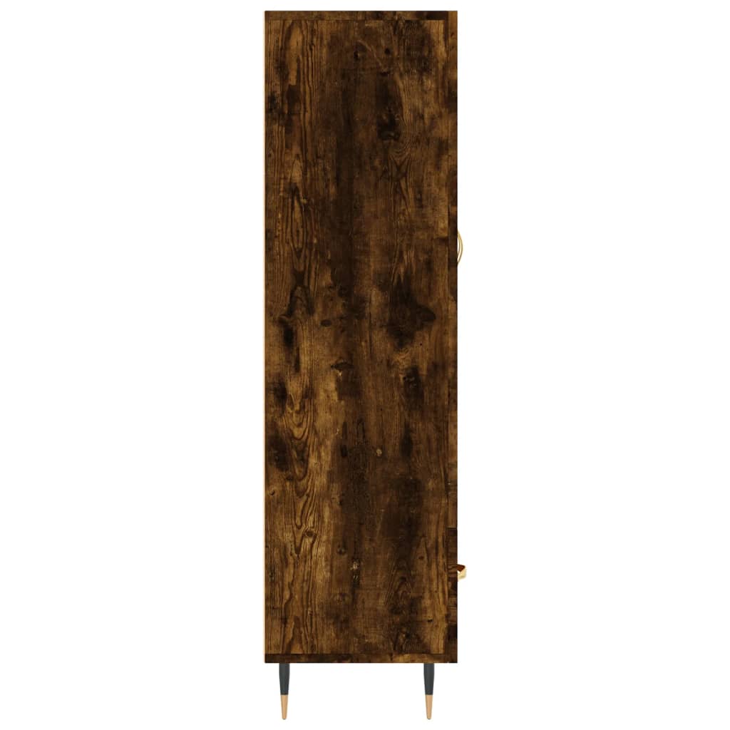 Hoge kast 69,5x31x115 cm bewerkt hout bruin eikenkleur