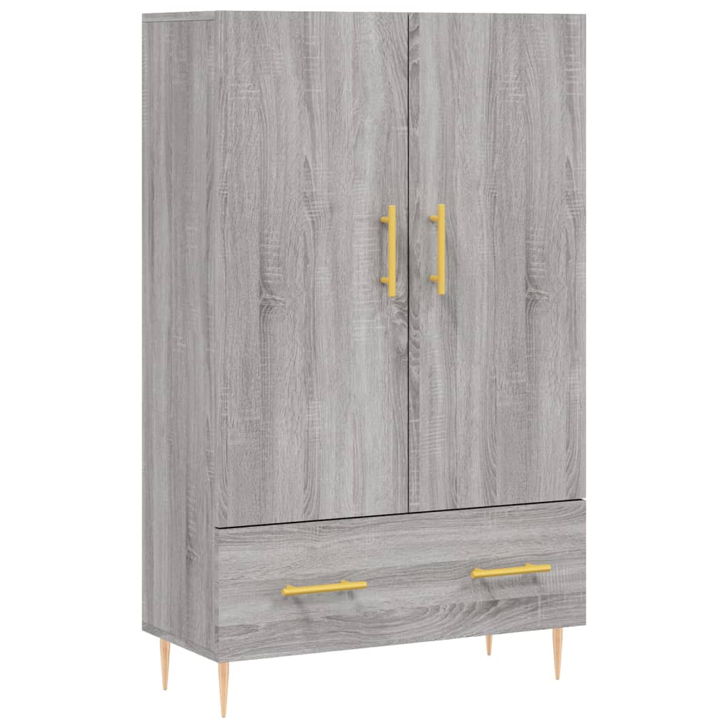 Hoge kast 69,5x31x115 cm bewerkt hout eikenkleurig