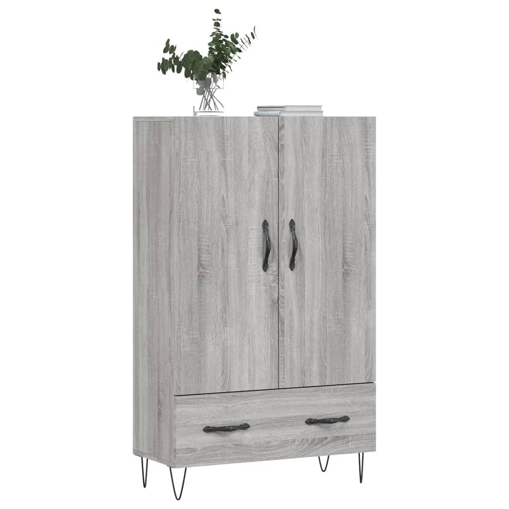 Hoge kast 69,5x31x115 cm bewerkt hout eikenkleurig