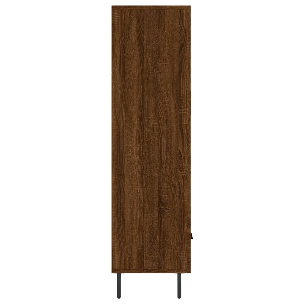 Hoge kast 69,5x31x115 cm bewerkt hout eikenkleurig