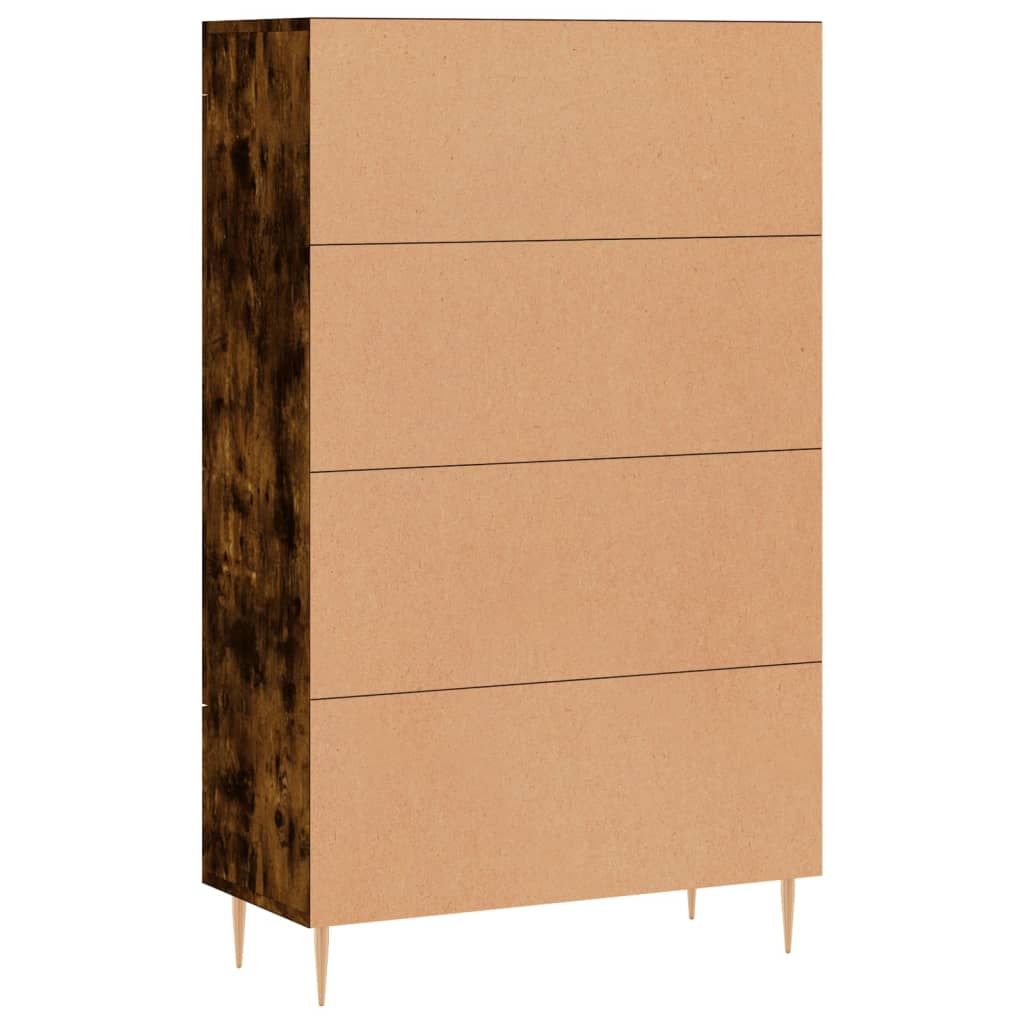 Hoge kast 69,5x31x115 cm bewerkt hout eikenkleurig