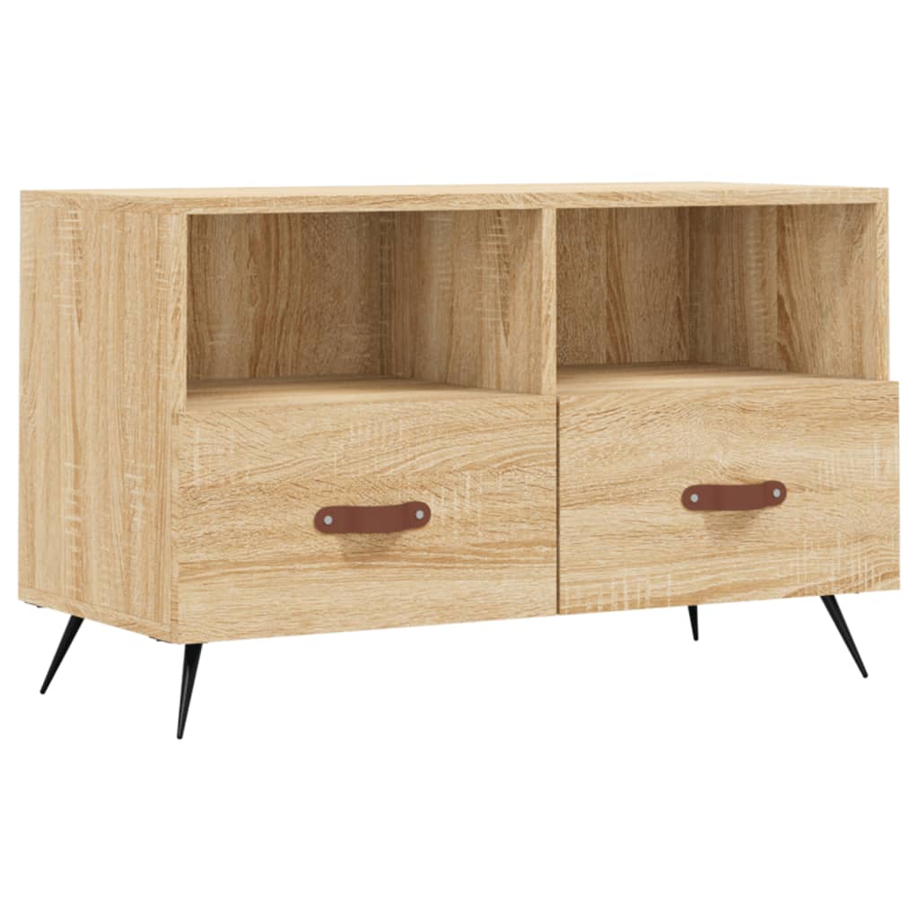 Tv-meubel 80x36x50 cm bewerkt hout eikenkleurig