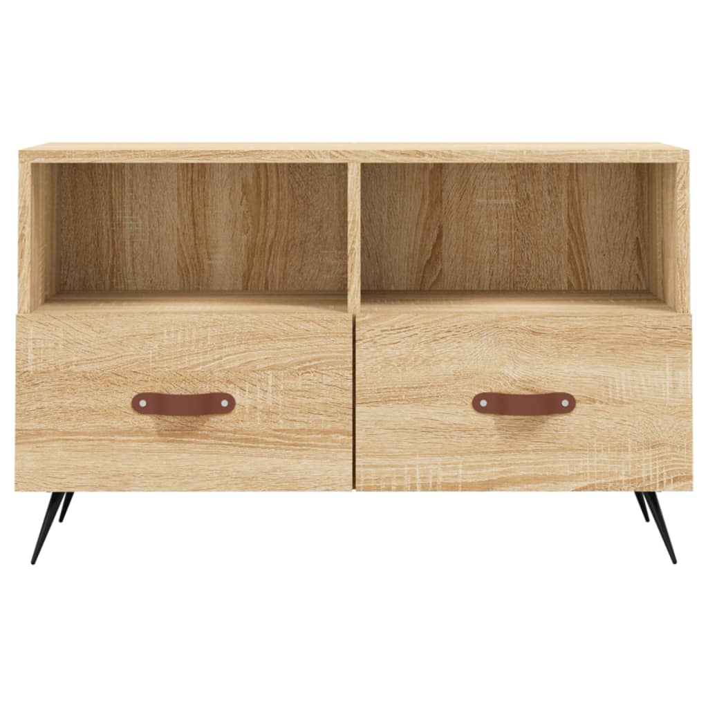 Tv-meubel 80x36x50 cm bewerkt hout eikenkleurig