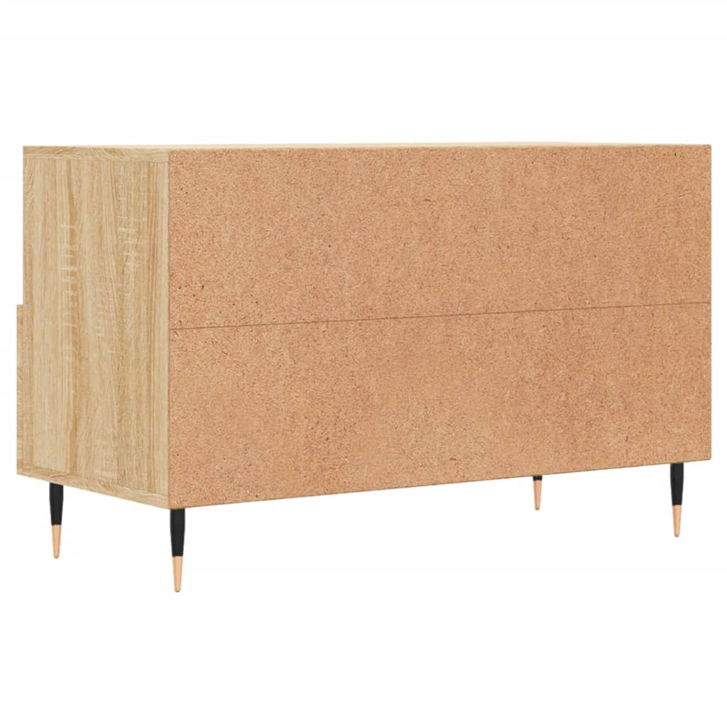 Tv-meubel 80x36x50 cm bewerkt hout eikenkleurig