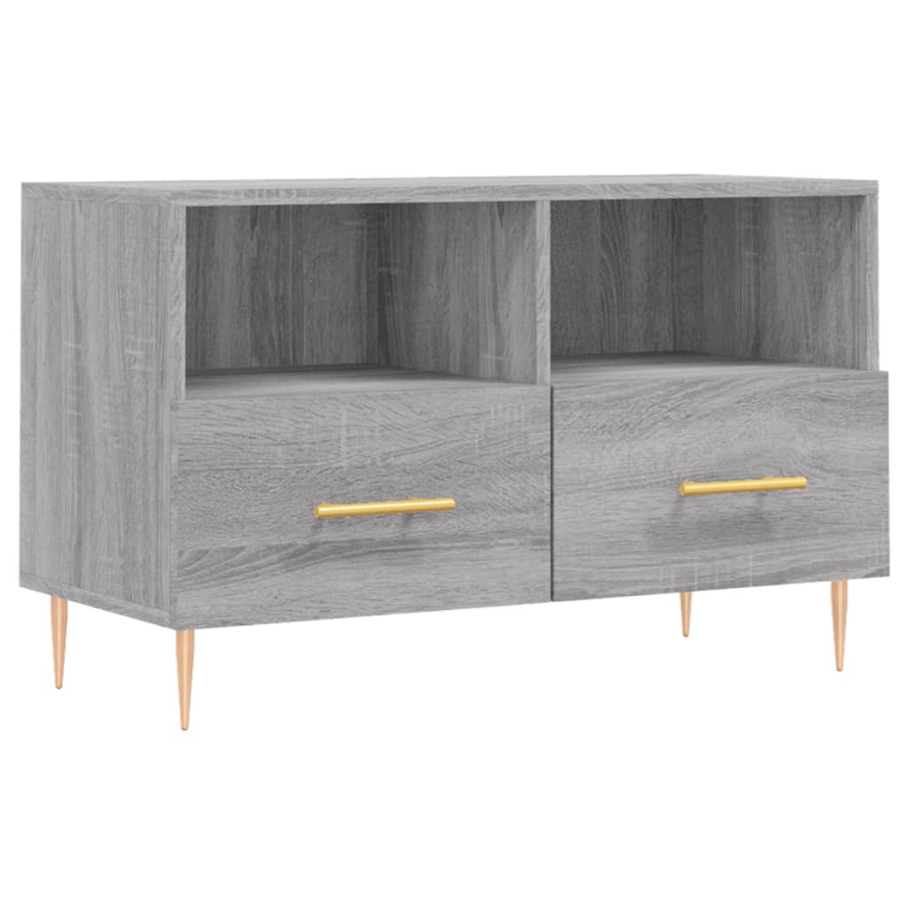 Tv-meubel 80x36x50 cm bewerkt hout eikenkleurig