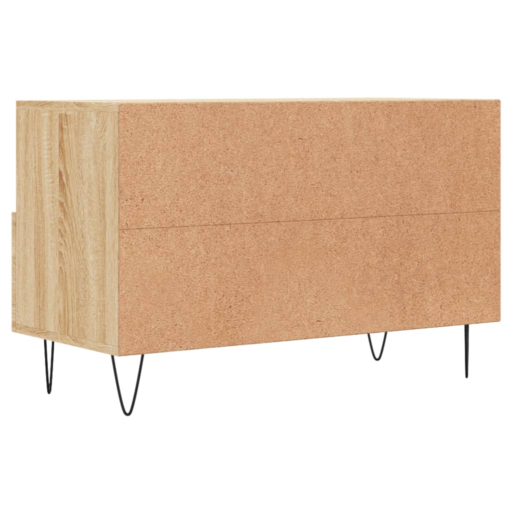 Tv-meubel 80x36x50 cm bewerkt hout bruin eikenkleur