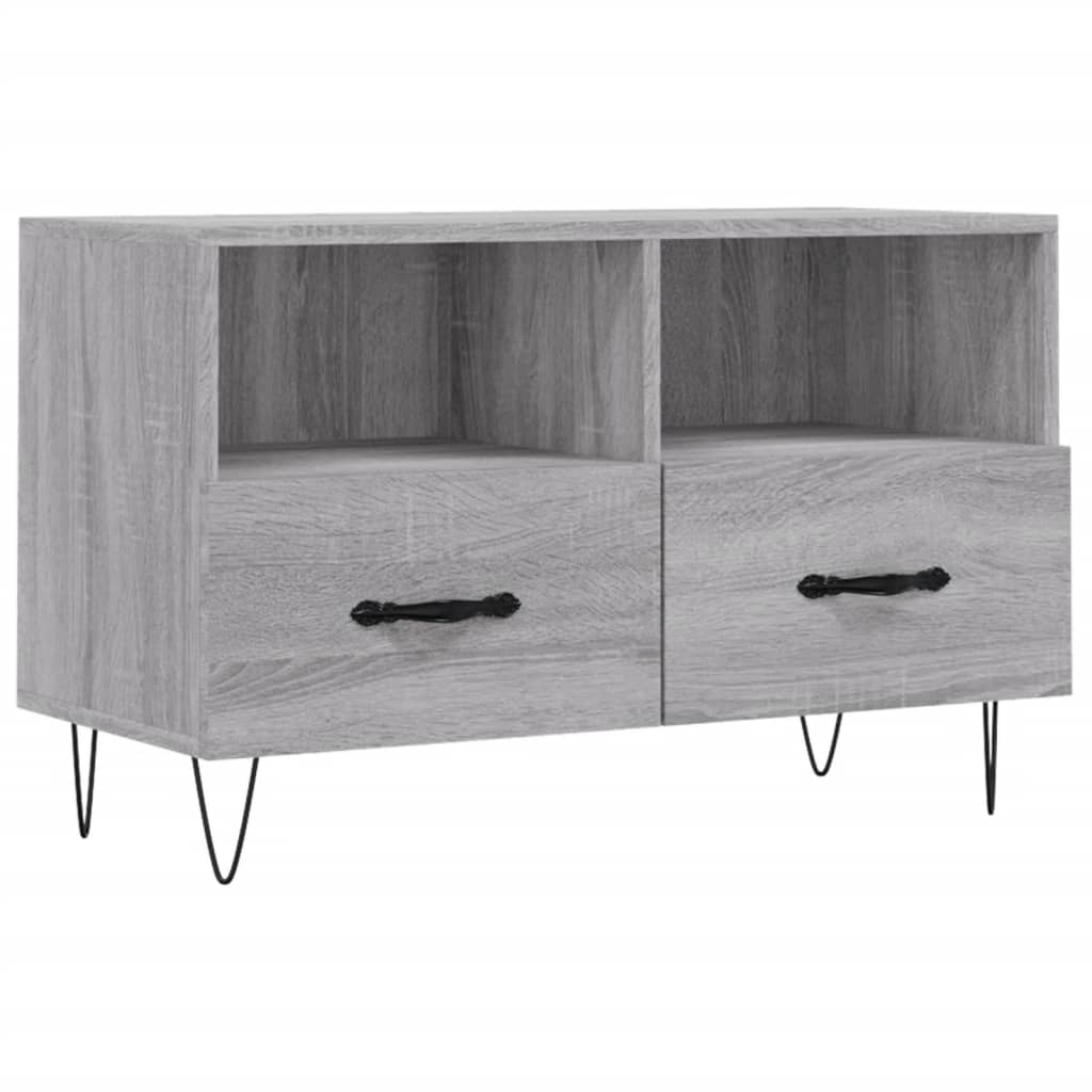 Tv-meubel 80x36x50 cm bewerkt hout bruin eikenkleur