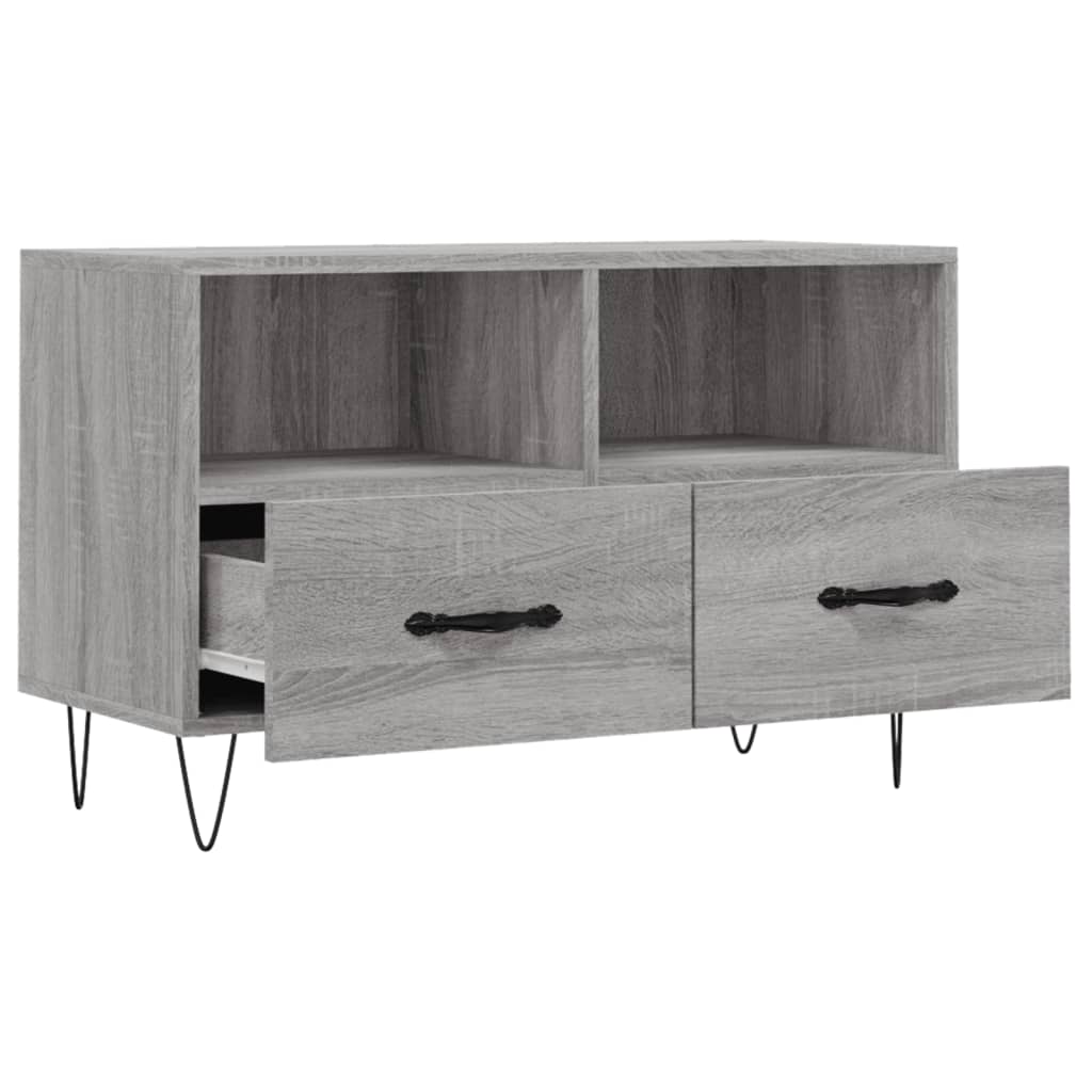 Tv-meubel 80x36x50 cm bewerkt hout bruin eikenkleur