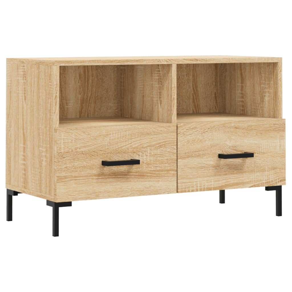 Tv-meubel 80x36x50 cm bewerkt hout eikenkleurig