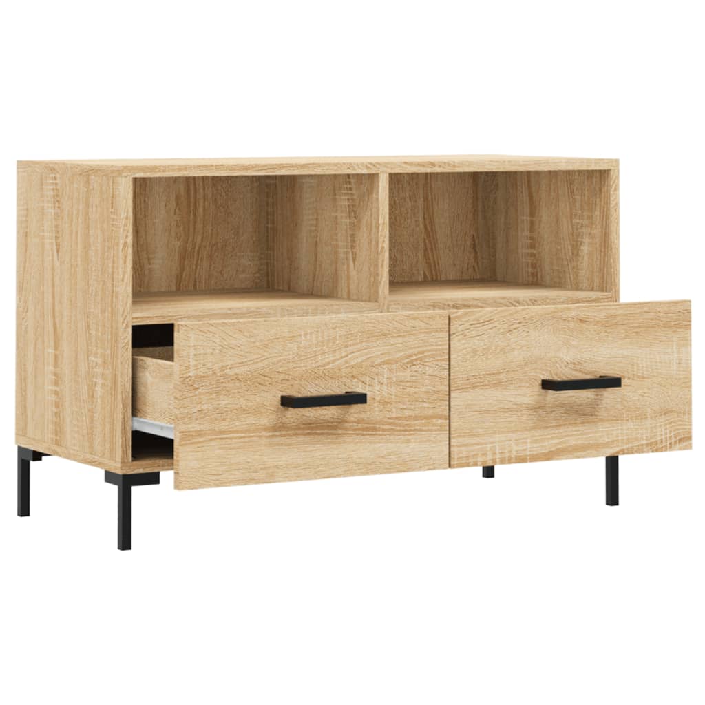 Tv-meubel 80x36x50 cm bewerkt hout eikenkleurig