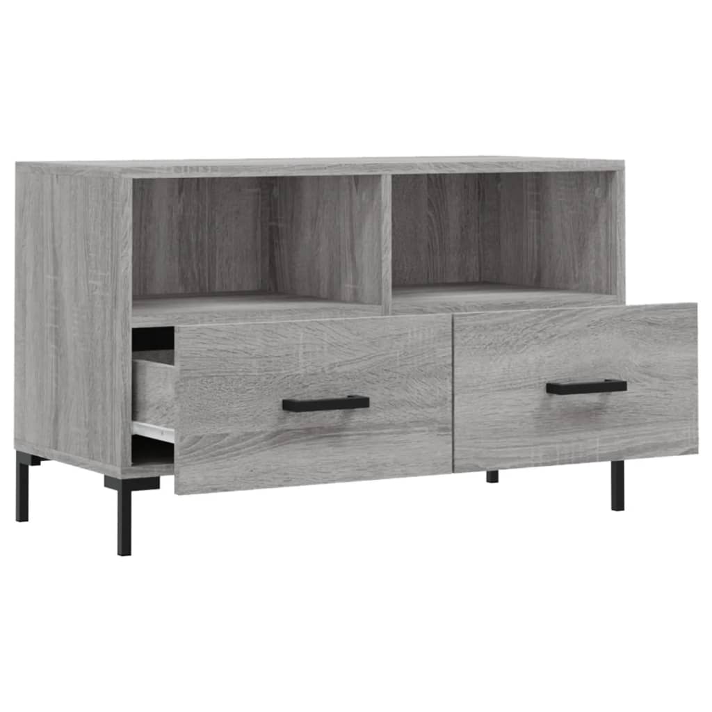 Tv-meubel 80x36x50 cm bewerkt hout eikenkleurig